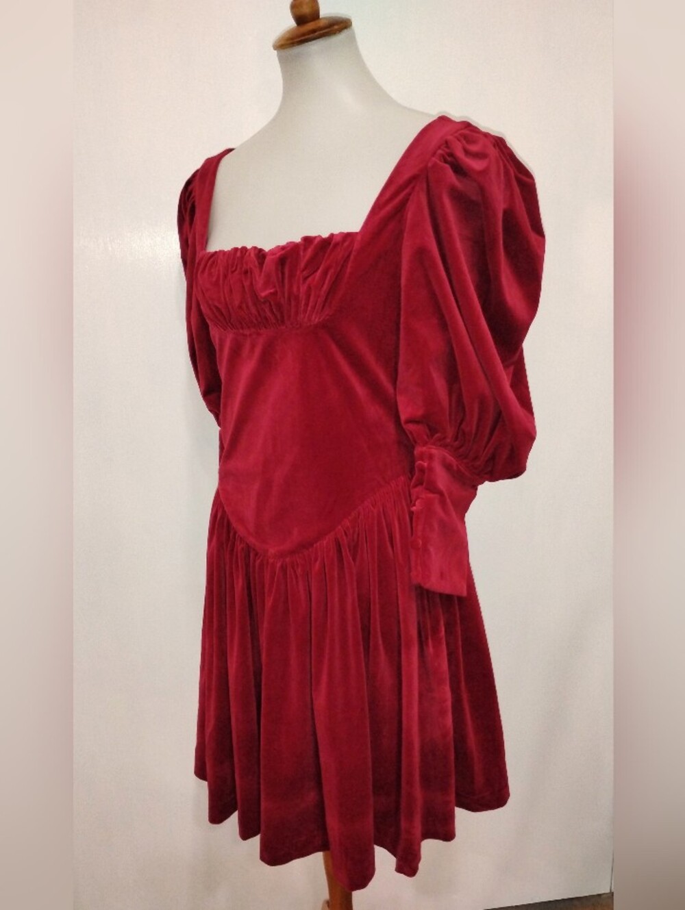 DAYS OF ESME RETRO CRIMSON VELVET DRESS